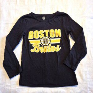 Boston Bruins NHL black boys size 8 long sleeve shirt, VGUC